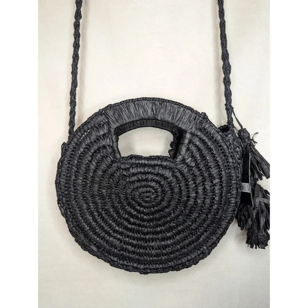 NWT Lucky Brand Black Woven Crossbody Bag - Picture 5 of 11